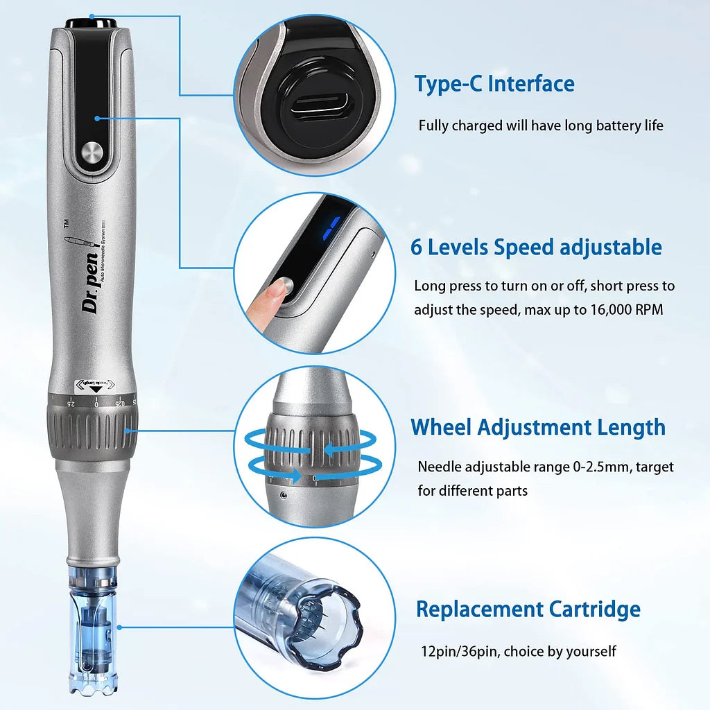 Dr. Pen M8S Microneedling Pen mit Kartuschen | Original Dermapen für zuhause - Wavy24