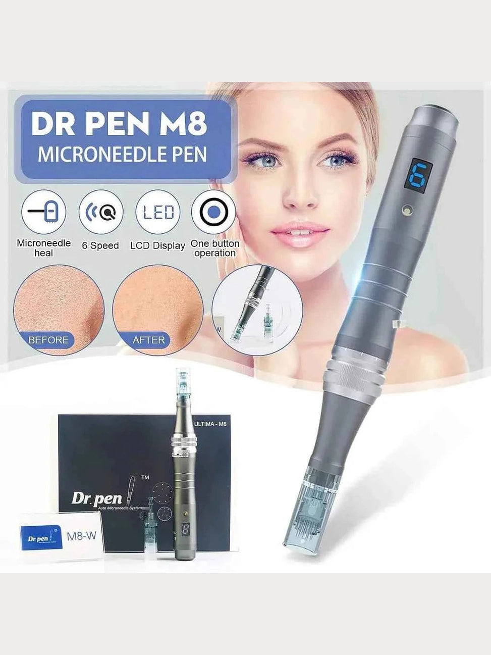 Dr. Pen M8 Microneedling Pen mit Kartuschen - Professionelles Microneedling für zu Hause - Ultima M8 Kit